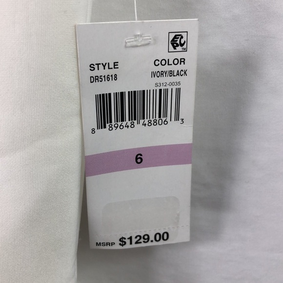 Donna Ricco - Ivory/Black Floral Dress - 6 - Picture 7 of 11